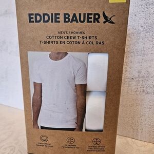 Eddie Bauer Size Small White 4 Pack of Cotton Crew T-Shirts